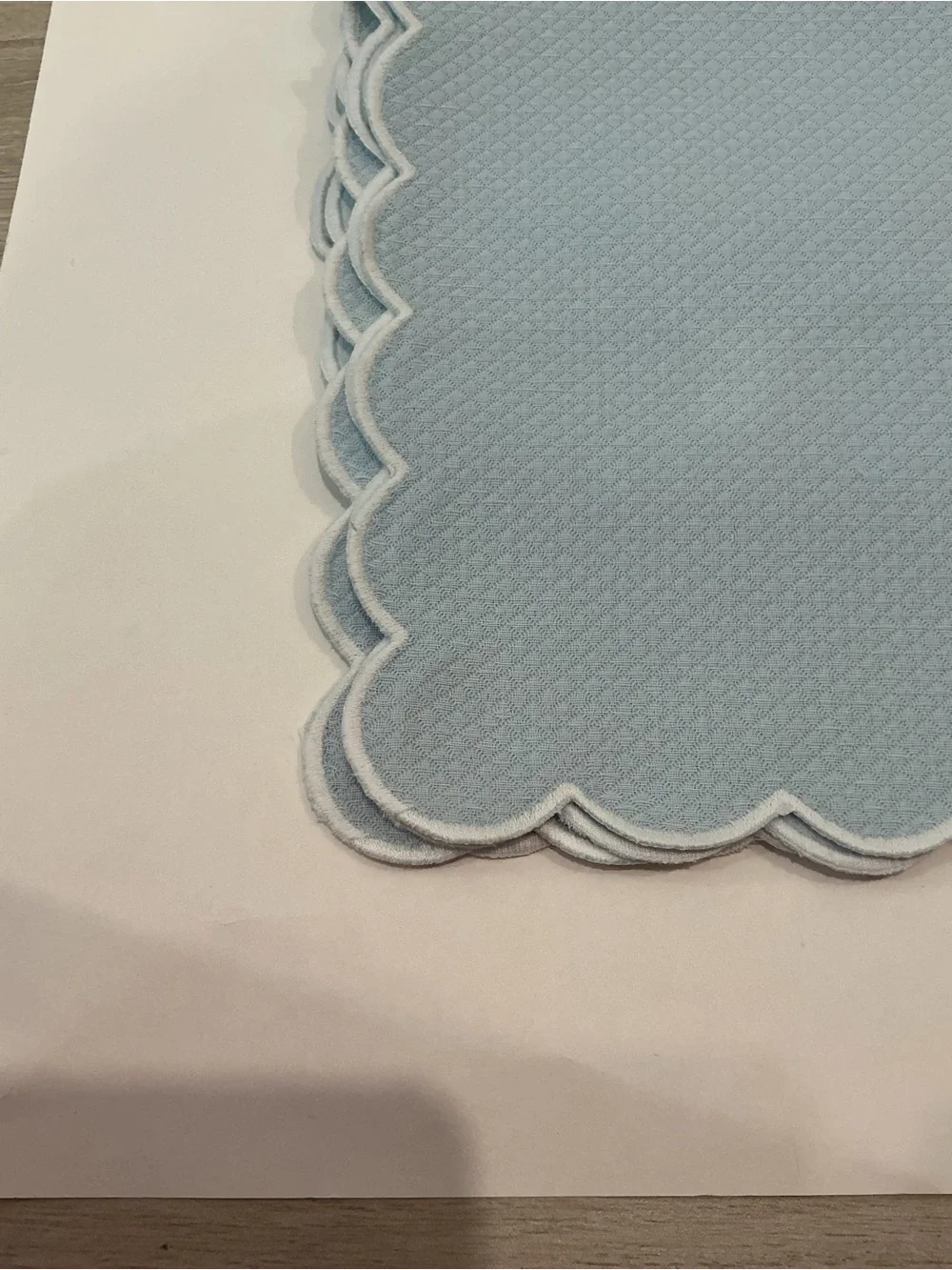 Matouk Savannah Gardens Light Blue Diamond Pique Napkins Set of 4